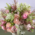 Floral interior composition with white lilac
