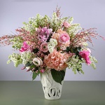 Floral interior composition with white lilac