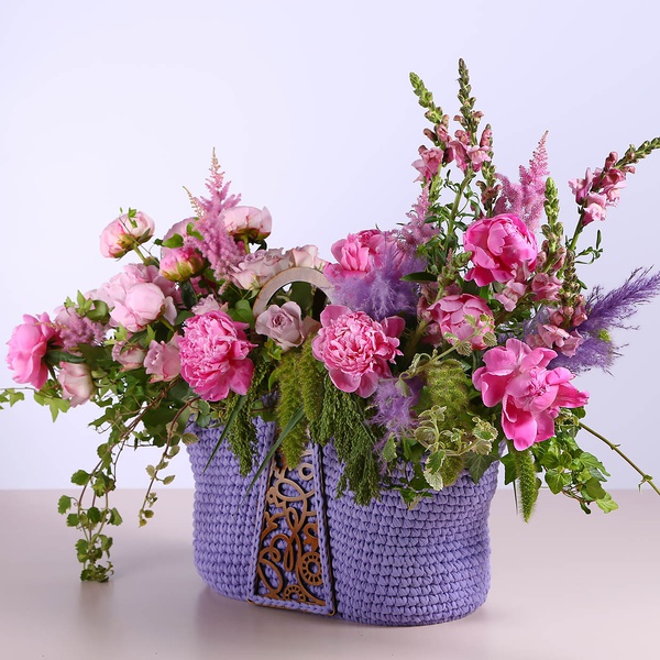 Floral composition "Marrakech" lilac in bag