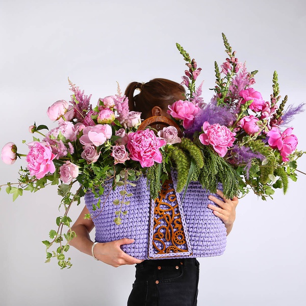 Floral composition "Marrakech" lilac in bag