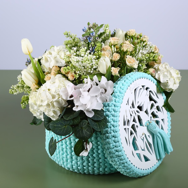 Floral composition "Marrakech" turquoise
