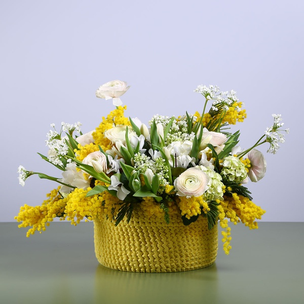 Floral composition "Marrakech" with mimosa