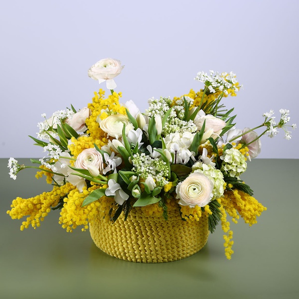 Floral composition "Marrakech" with mimosa