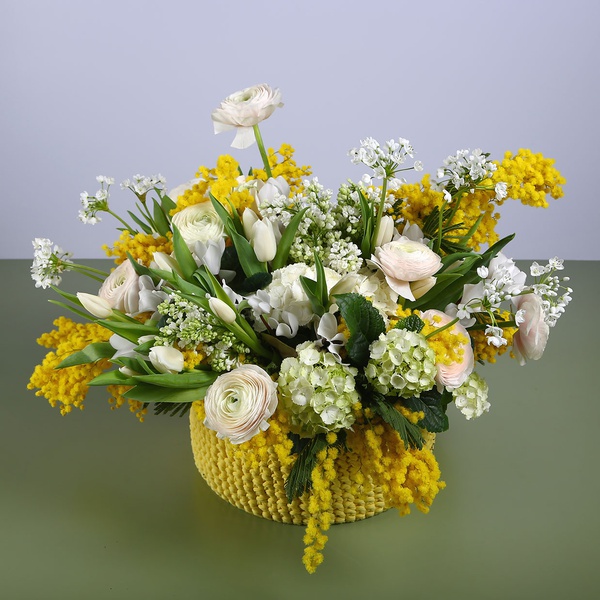 Floral composition "Marrakech" with mimosa
