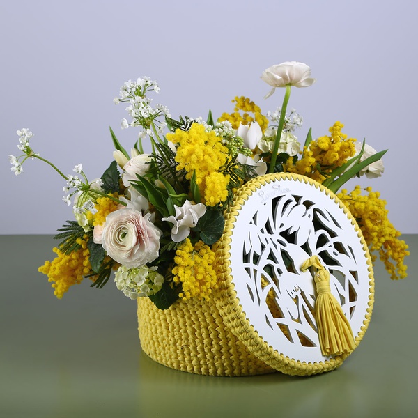 Floral composition "Marrakech" with mimosa