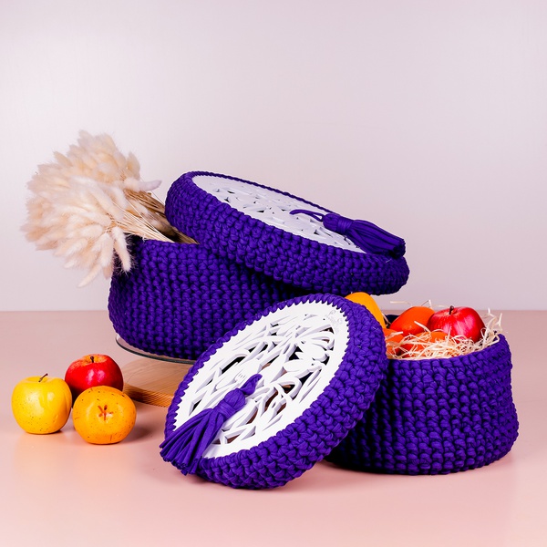 Knitted box "Marrakesh" dark blue