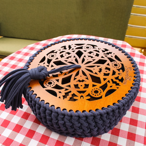 Knitted box "Marrakesh" dark blue
