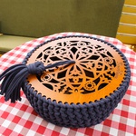 Knitted box "Marrakesh" dark blue