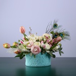 Floral composition "Marrakech" with white peonies