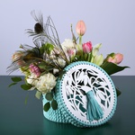 Floral composition "Marrakech" with white peonies