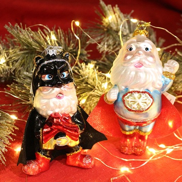 Glass Santa Superman