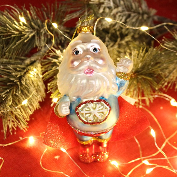 Glass Santa Superman