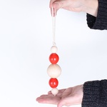Eco pendant beads with red
