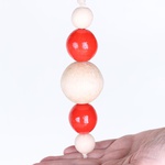 Eco pendant beads with red
