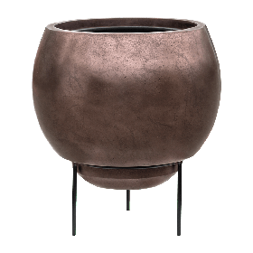 Кашпо Nieuwkoop Baq Metallic Globe Elevated кава матове, M
