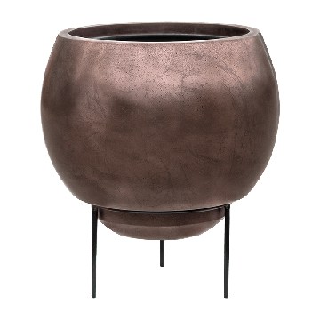 Кашпо Nieuwkoop Baq Metallic Globe Elevated кофе матовое, M