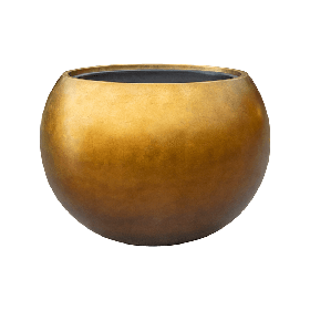 Planter Nieuwkoop Baq Metallic Globe matt honey, L