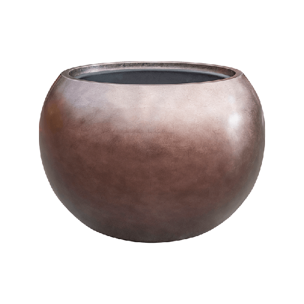 Кашпо Nieuwkoop Baq Metallic Globe кофе матовое, L