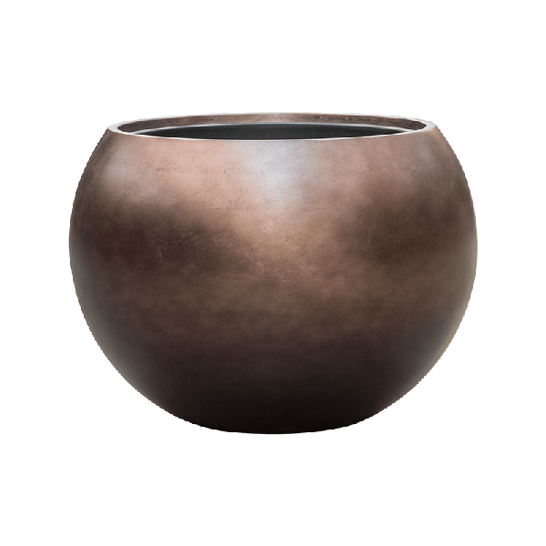 Кашпо Nieuwkoop Baq Metallic Globe кофе матовое, XL
