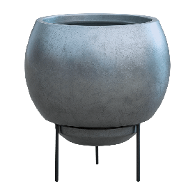 Кашпо Nieuwkoop Baq Metallic Globe Elevated матове сіро-блакитне, M