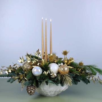 Christmas composition white and gold