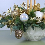 Christmas composition white and gold