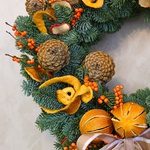 Christmas wreath with dried fruits