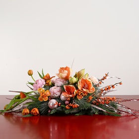 Peach christmas composition