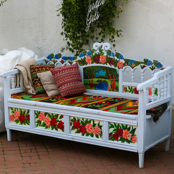 Цветочная Бамбетель (скамейка-диван)