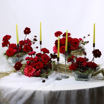 "Burgundy Table" - decor rental for corporate events and theme parties