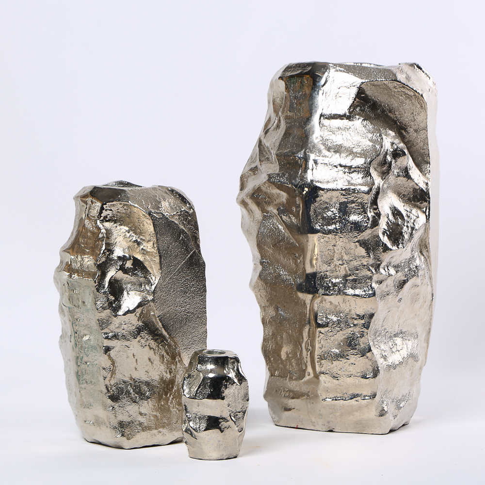 "Silver Stone" Decorative Vases