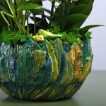 Green mini orchids in a vase "Botanical touch"