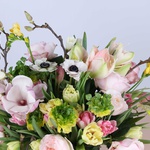 Spring bouquet with sprigs of magnolia
