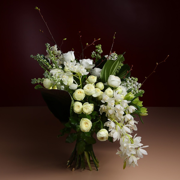 Bouquet with cymbidium branch