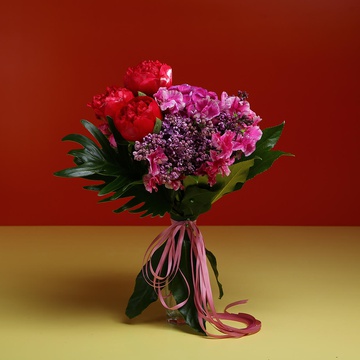 Bouquet with hydrangea and peonies