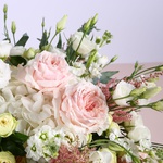 Bouquet with hydrangea and garden roses