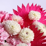 Bouquet with dahlias and hydrangea