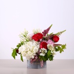Summer composition with white hydrangea
