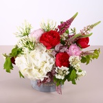 Summer composition with white hydrangea