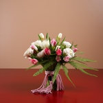 Bouquet white-pink of spring flowers