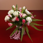 Bouquet white-pink of spring flowers