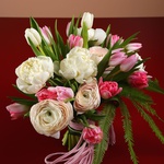 Bouquet white-pink of spring flowers
