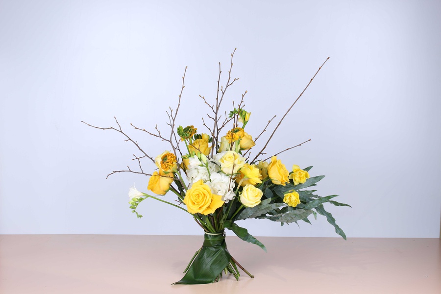Bouquet with yellow ranunculus