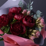 Bouquet of burgundy peonies