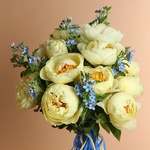 Bouquet of 15 yellow peonies