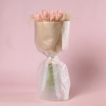 “Salmon Veil: 25 Tulips”