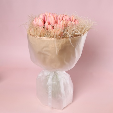 “Salmon Veil: 51 Tulips”