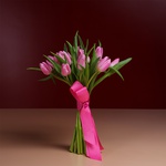 Bouquet of 15 pink tulips