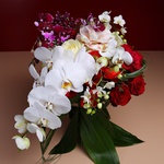 Cascading bouquet with phalaenopsis