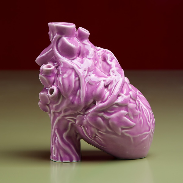Ceramic vase "Heart" lilac